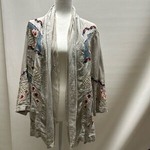 Johnny Was JW Los Angeles embroidered cardigan